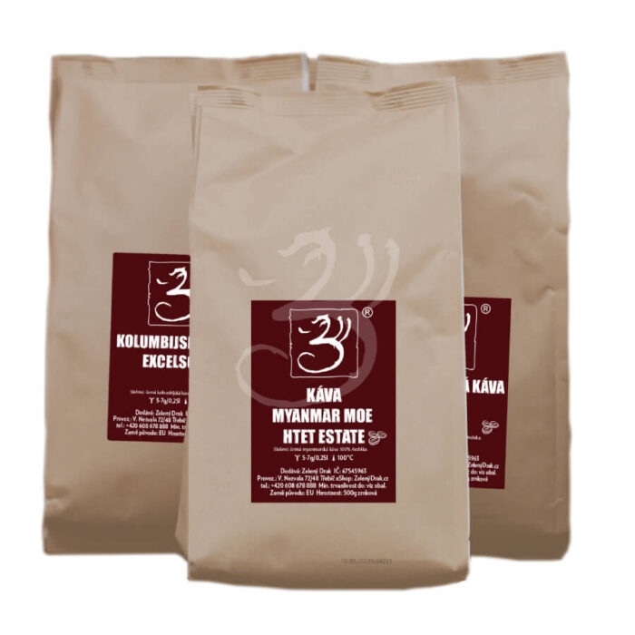 KVALITNÍ KÁVOVÉ SMĚSI 500G • ESPRESSA • Zelený Drak - Obrázek 1